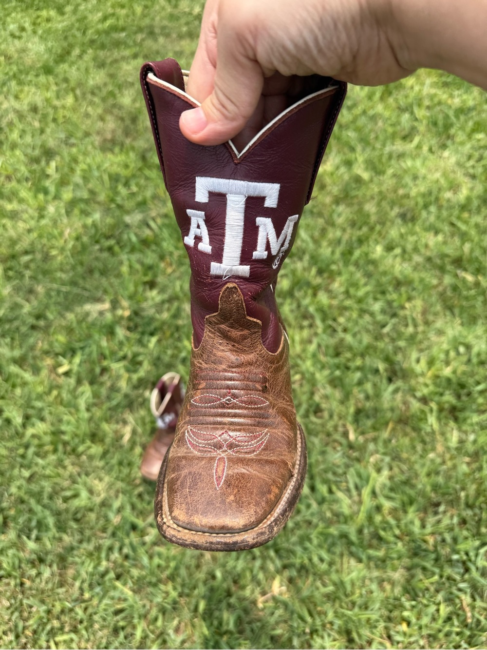 Anderson Bean - Texas A&M Maroon & Brown Cowboy Boots - Toddler